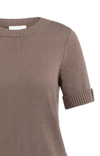 YAYA - Knitted Sweater with Rolled-Up Sleeves