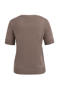 YAYA - Knitted Sweater with Rolled-Up Sleeves