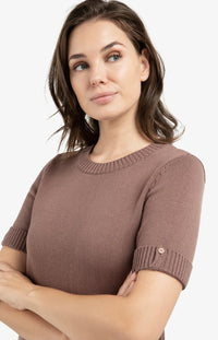 YAYA - Knitted Sweater with Rolled-Up Sleeves