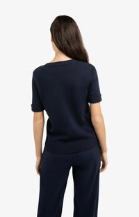 YAYA - Knitted Sweater with Rolled-Up Sleeves
