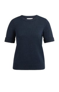 YAYA - Knitted Sweater with Rolled-Up Sleeves