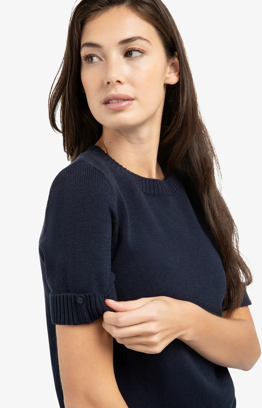 YAYA - Knitted Sweater with Rolled-Up Sleeves