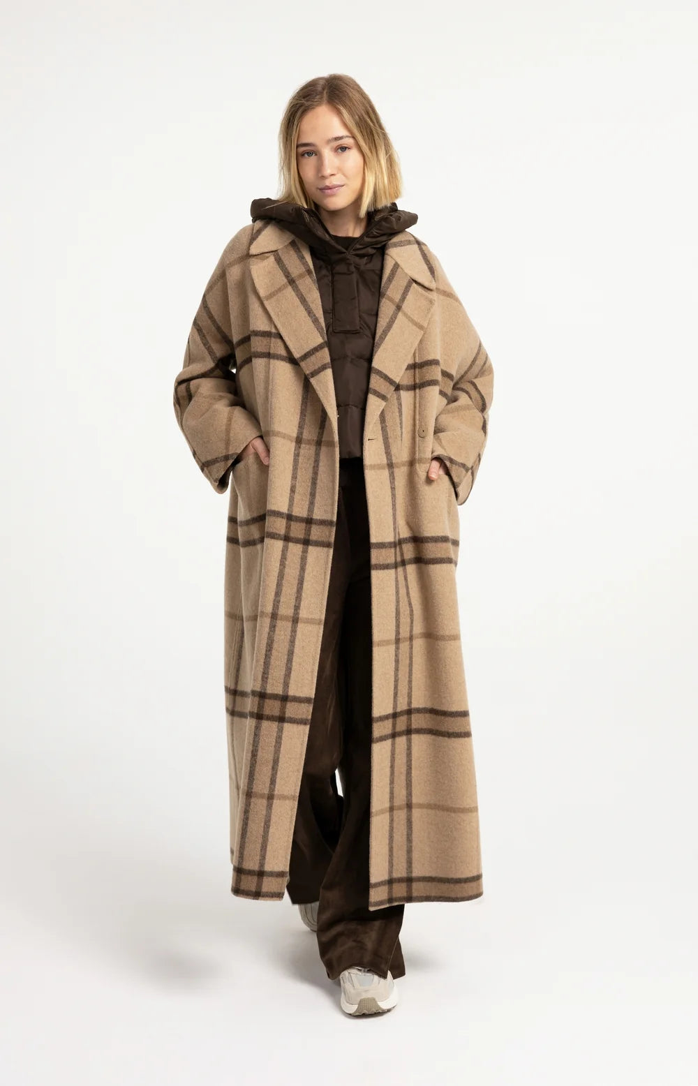 YAYA - Sweater with Ruffle Sleeves in Slate Black Brown