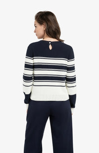 YAYA - Stripe Sweater in Navy Blazer Blue