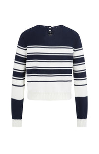 YAYA - Stripe Sweater in Navy Blazer Blue