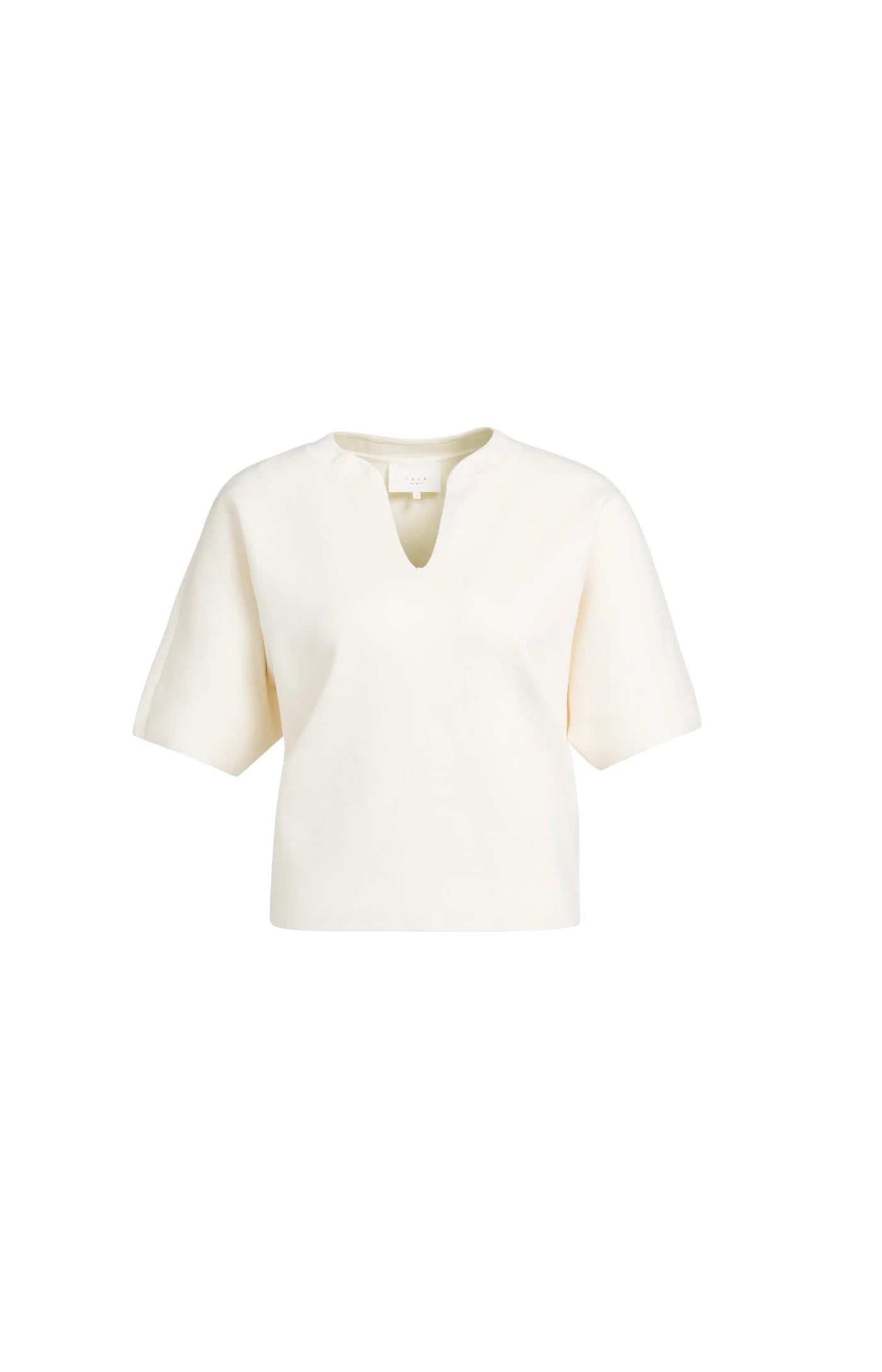 YAYA - Knitted Top with Bomber Collar - Off White