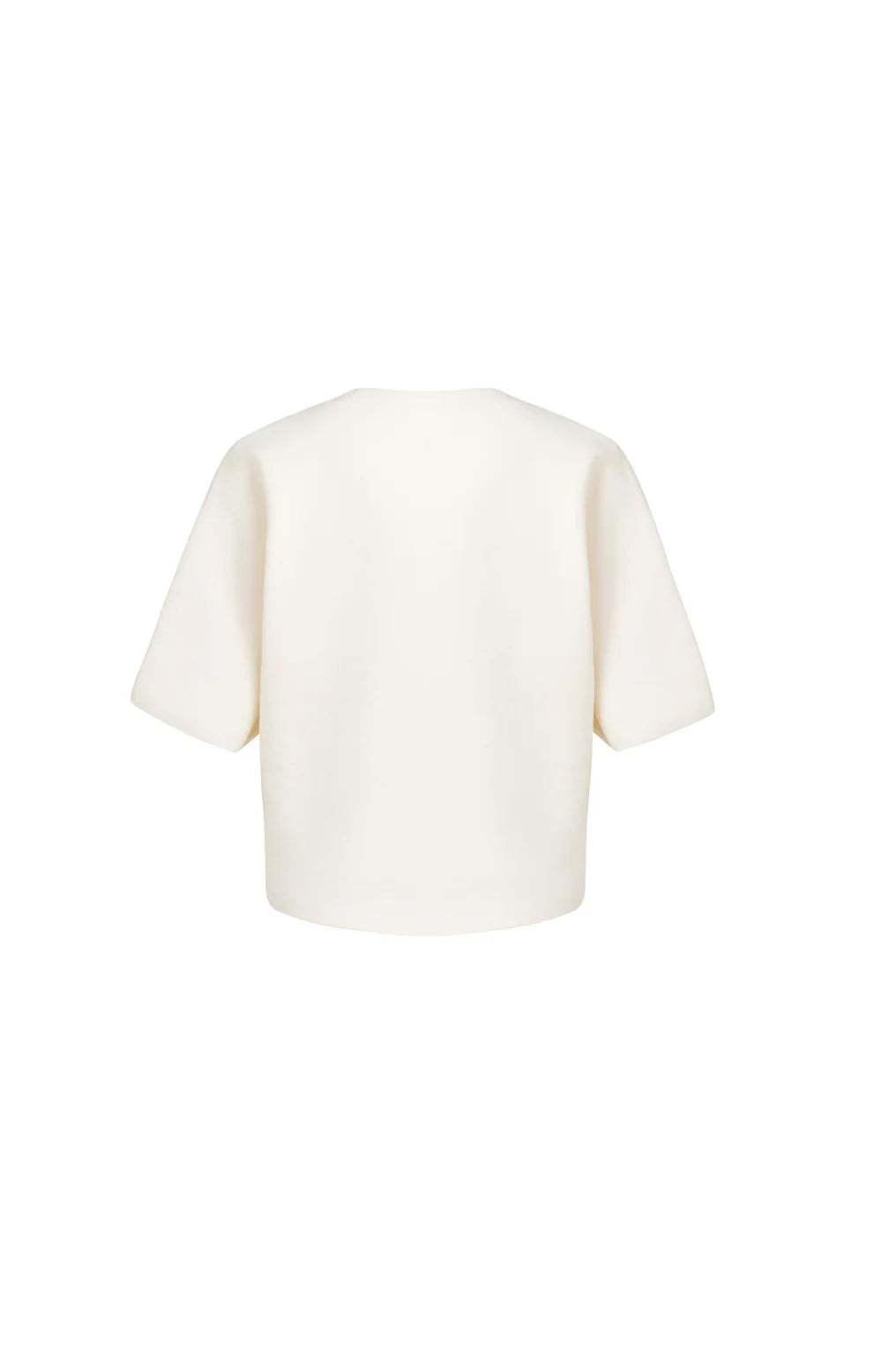 YAYA - Knitted Top with Bomber Collar - Off White
