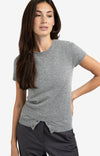 YAYA - Short Sleeve Knit Top - Medium Grey