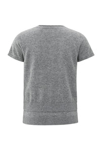 YAYA - Short Sleeve Knit Top - Medium Grey