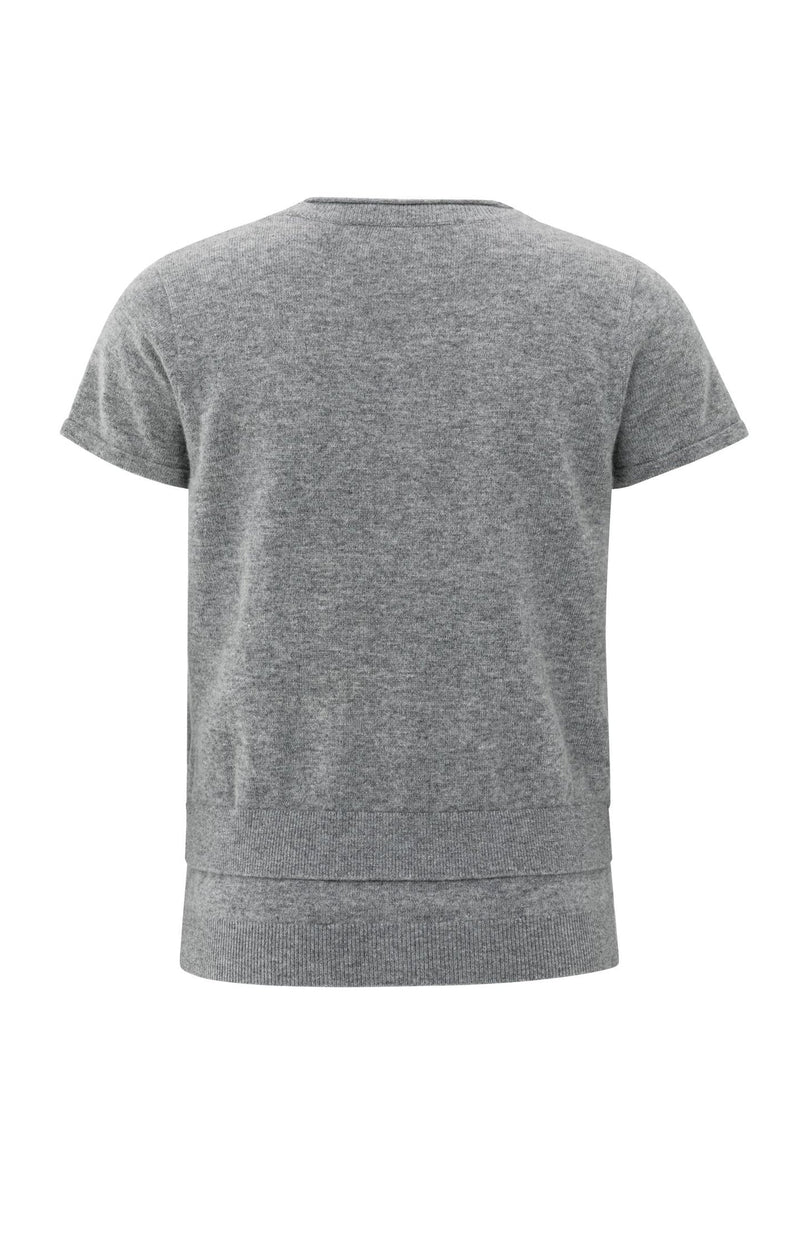 YAYA - Short Sleeve Knit Top - Medium Grey