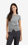 YAYA - Short Sleeve Knit Top - Medium Grey
