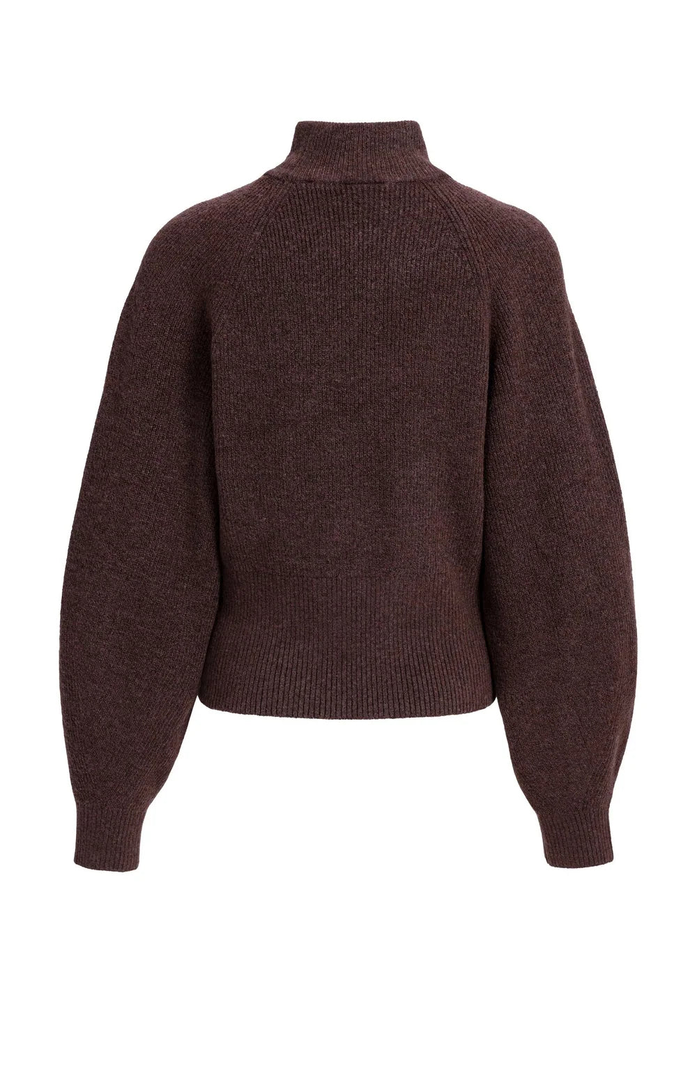 YAYA - Turtleneck Sweater with Batwing Sleeves in Bitter Chocolate Red