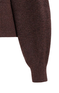 YAYA - Turtleneck Sweater with Batwing Sleeves in Bitter Chocolate Red