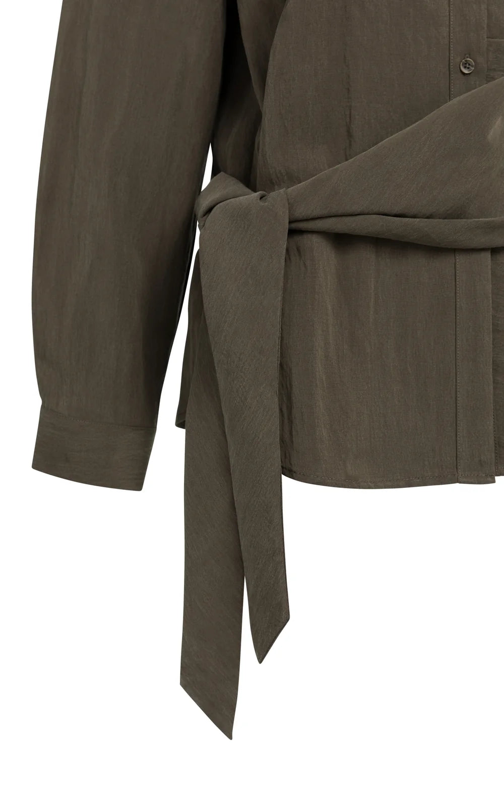 YAYA - Knotted Long Sleeve Blouse in Slate Black Brown