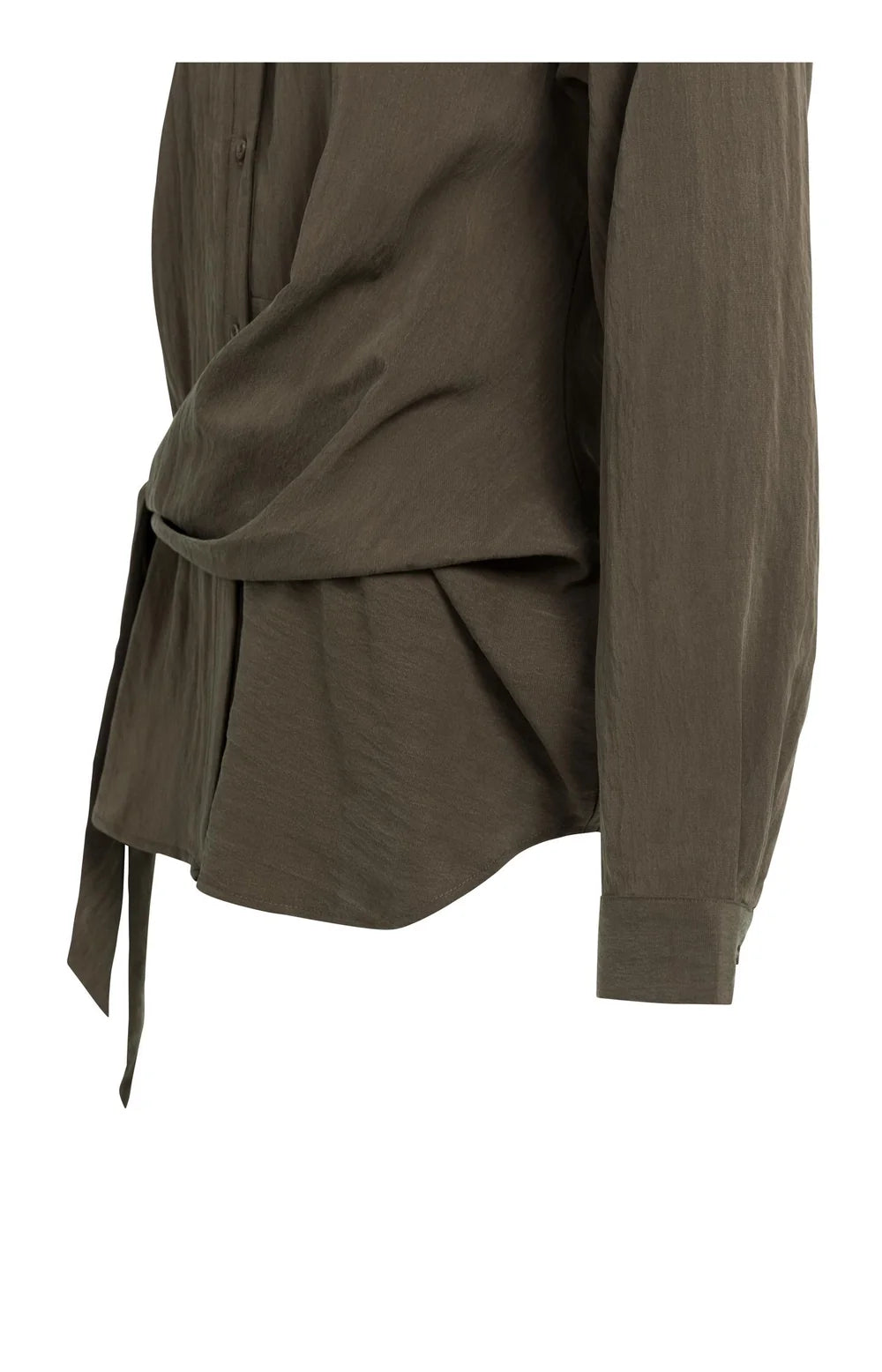 YAYA - Knotted Long Sleeve Blouse in Slate Black Brown