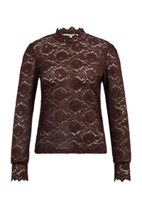 YAYA - Lace Top with High Neck