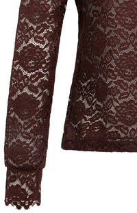 YAYA - Lace Top with High Neck