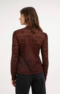 YAYA - Lace Top with High Neck