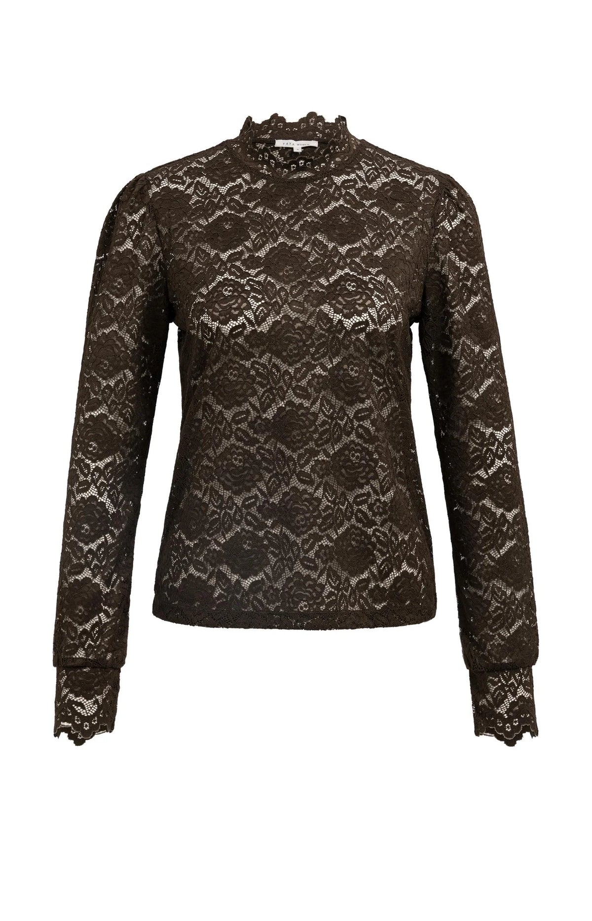 YAYA - Lace Top with High Neck