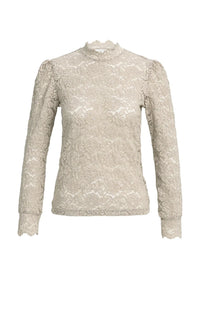 YAYA - Lace Top with High Neck