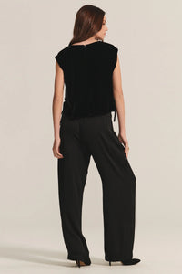 Velvet - Larkin - Velvet and Satin Mix Media Pant in Black