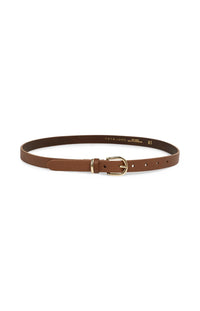 YAYA - Leather Belt with Round Buckle