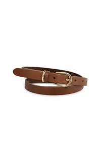 YAYA - Leather Belt with Round Buckle