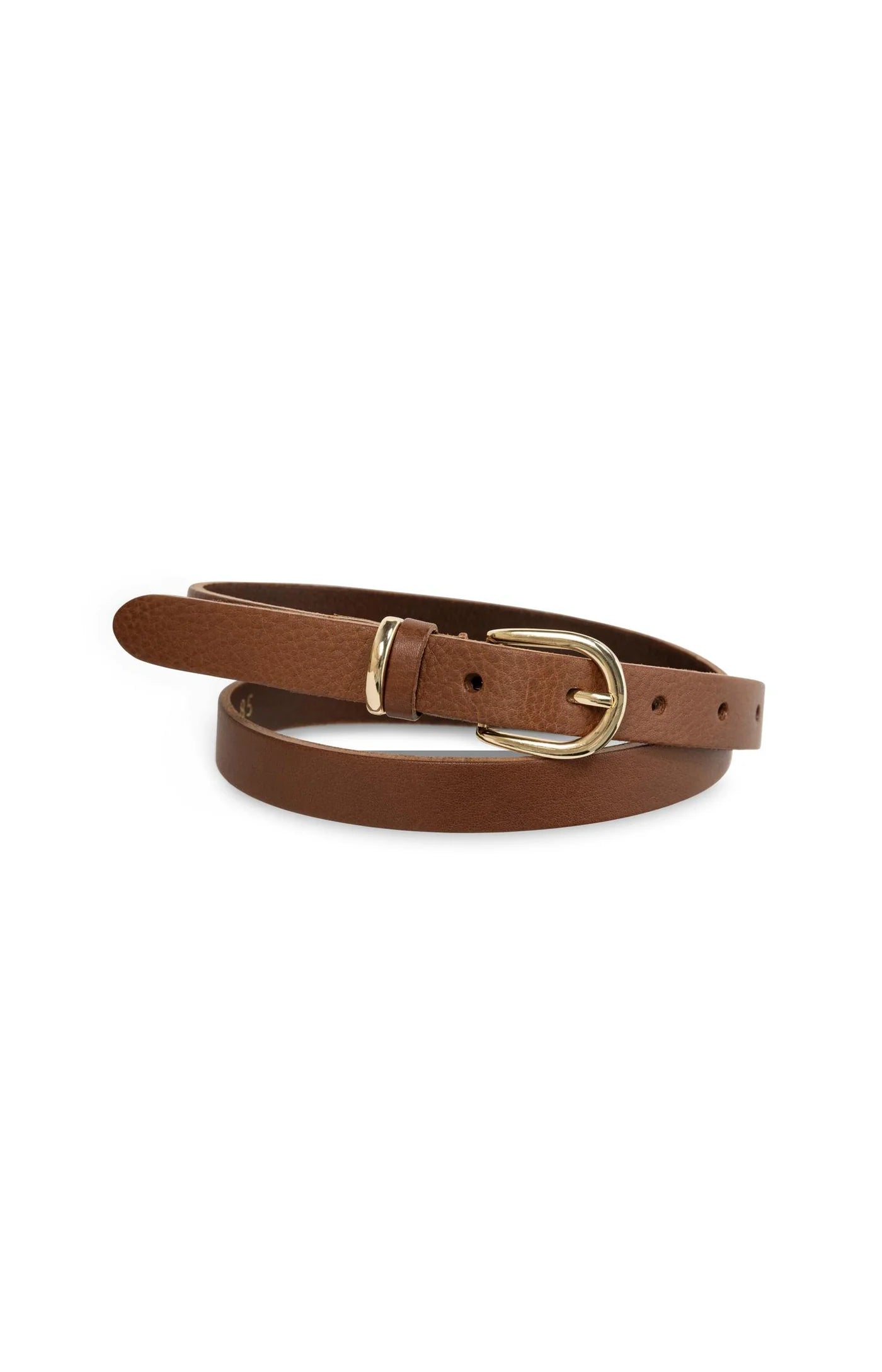 YAYA - Leather Belt with Round Buckle