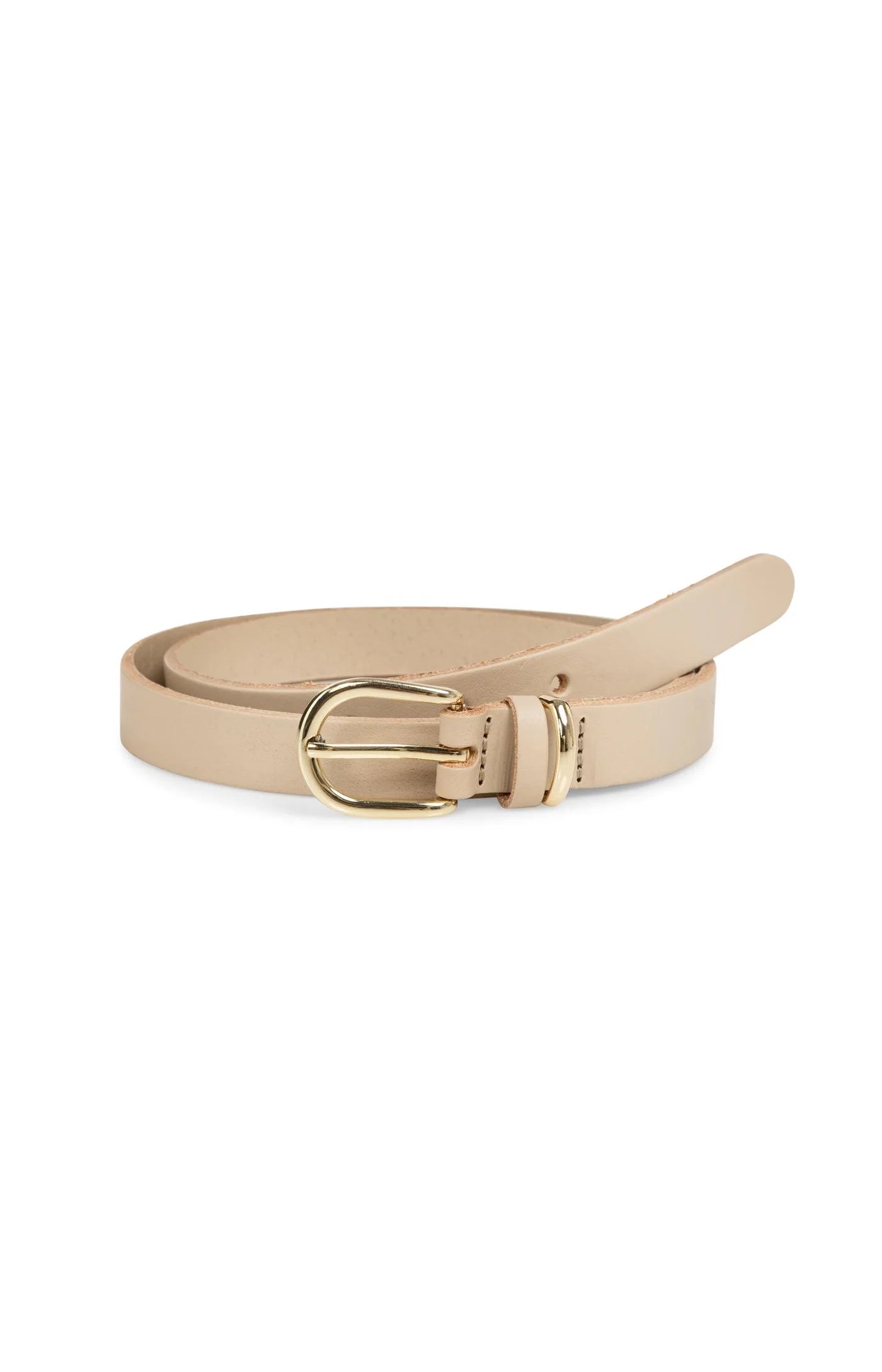 YAYA - Leather Belt with Round Buckle