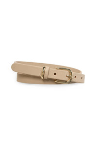 YAYA - Leather Belt with Round Buckle
