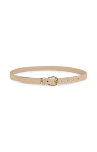 YAYA - Leather Belt with Round Buckle