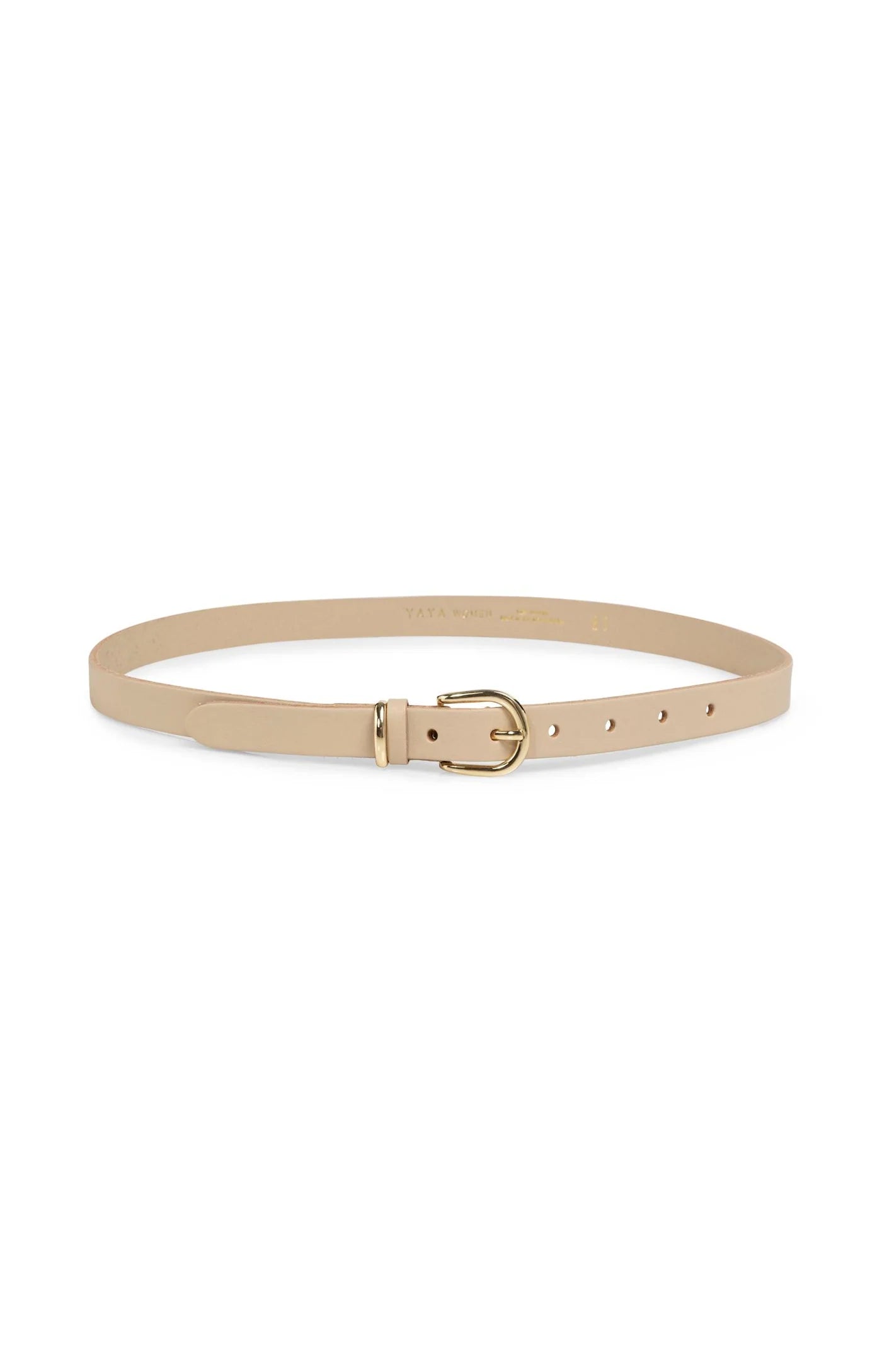 YAYA - Leather Belt with Round Buckle