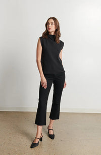 LINE Knitwear - Cleo Mockneck Sleeveless Sweater in Caviar