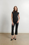 LINE Knitwear - Cleo Mockneck Sleeveless Sweater in Caviar