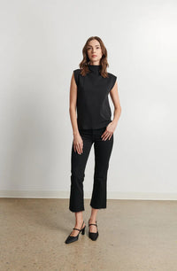 LINE Knitwear - Cleo Mockneck Sleeveless Sweater in Caviar