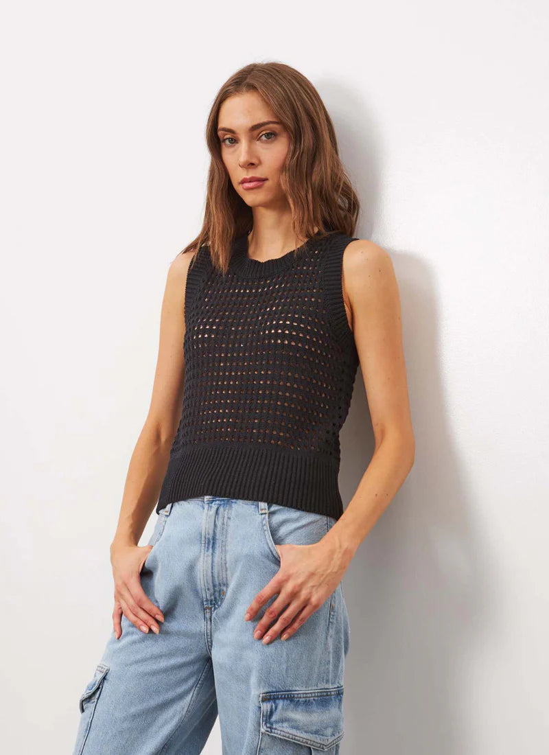 LINE Knitwear - Opal Knit Top in Caviar