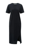 YAYA - Linen Blend T-Shirt Dress in Washed Black