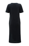 YAYA - Linen Blend T-Shirt Dress in Washed Black