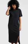 YAYA - Linen Blend T-Shirt Dress in Washed Black