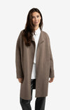 YAYA - Long Coatigan with Patch Pockets in Brown Melange