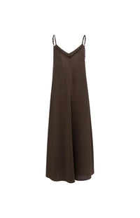 YAYA - Long Strappy Dress in Aubergine Purple