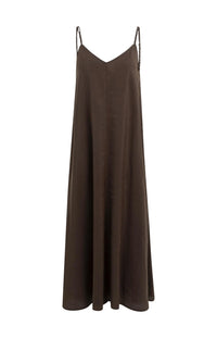 YAYA - Long Strappy Dress in Aubergine Purple