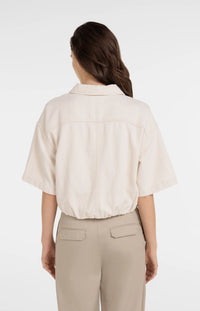 YAYA - Denim Look Jacket in Cloud Creme White
