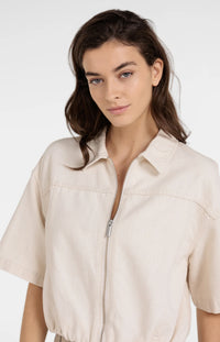 YAYA - Denim Look Jacket in Cloud Creme White