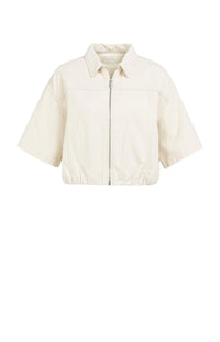 YAYA - Denim Look Jacket in Cloud Creme White
