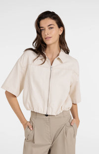 YAYA - Denim Look Jacket in Cloud Creme White