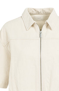 YAYA - Denim Look Jacket in Cloud Creme White