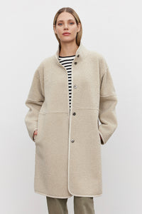 Velvet - Cara - Lux Sherpa Coat in Ecru