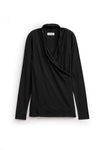 Velvet - Meri - Gauzy Whisper Wrap Top in Black