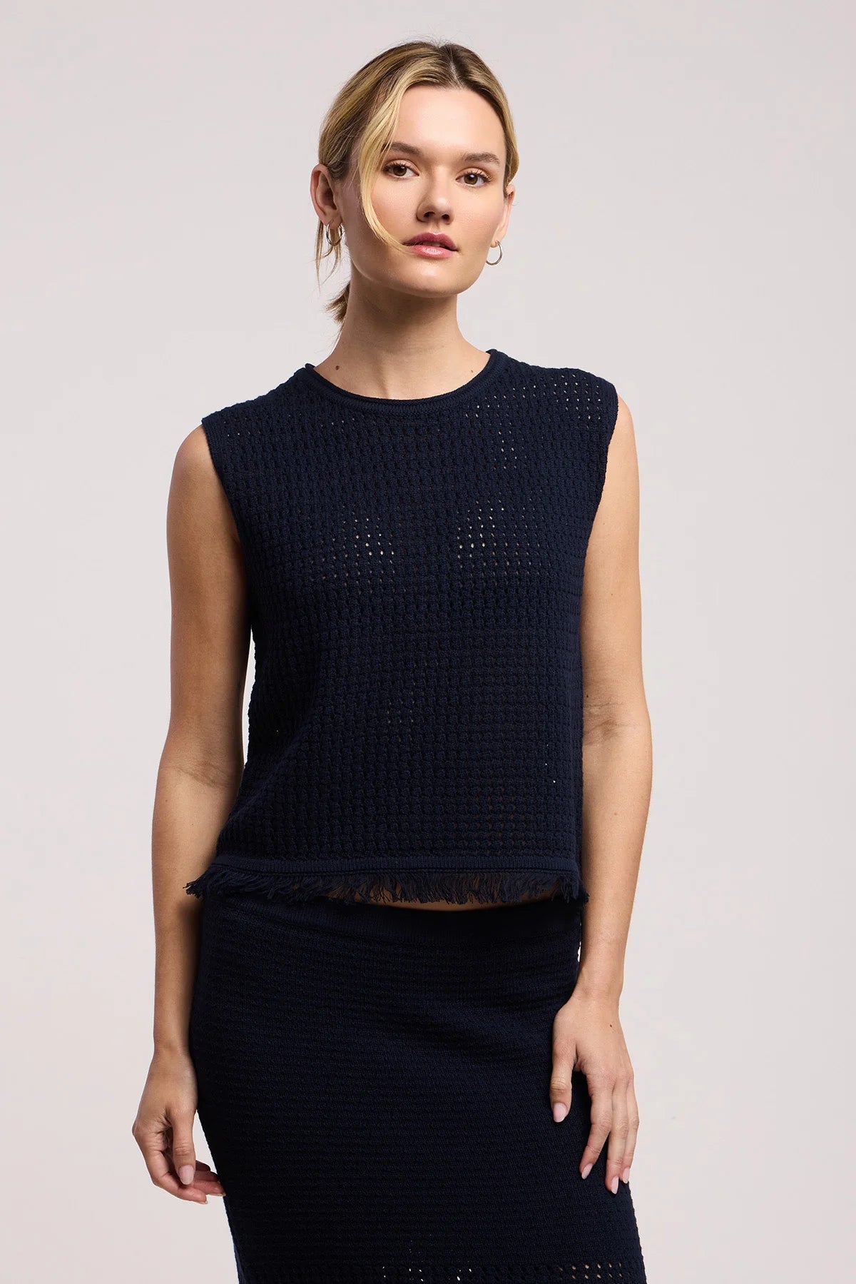 Velvet - Cova - Mesh Cotton Knit Top